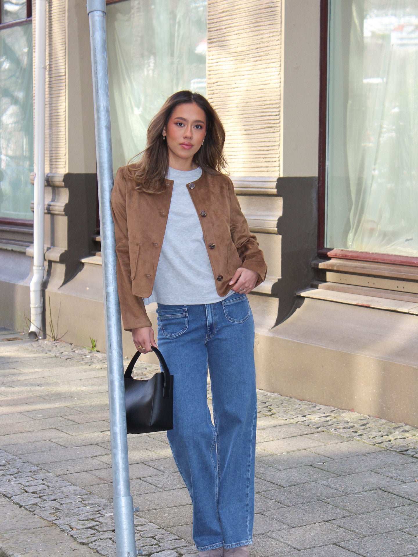 ONLJUICY HW Wide Pocket Jeans - Blå